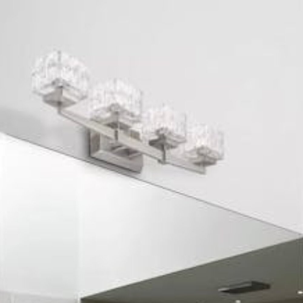 Z-Lite Rubicon 4 Light 30 Wide Vanity Light with Textured Glass Shades